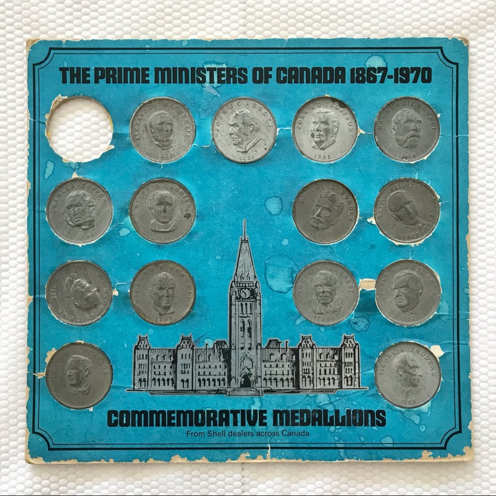 Prime Ministers of Canada 1867-1970 Commemorative Medallions